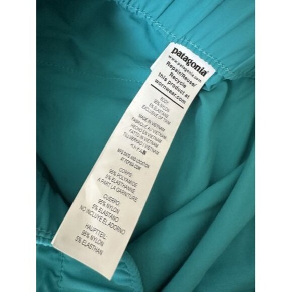 Patagonia Women's Outdoor Everyday 4" Shorts Size XL Belted Teal Active Logo - Picture 9 of 10